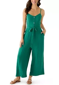 Women's Wide Leg Tie Front Jumpsuit