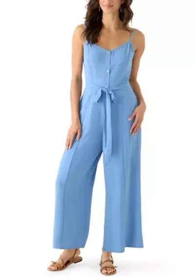 Women's Wide Leg Tie Front Jumpsuit