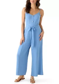 Women's Wide Leg Tie Front Jumpsuit