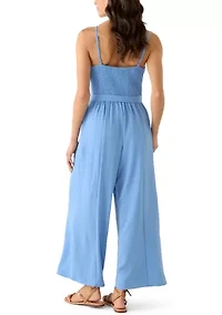 Women's Wide Leg Tie Front Jumpsuit