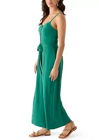 Women's Wide Leg Tie Front Jumpsuit