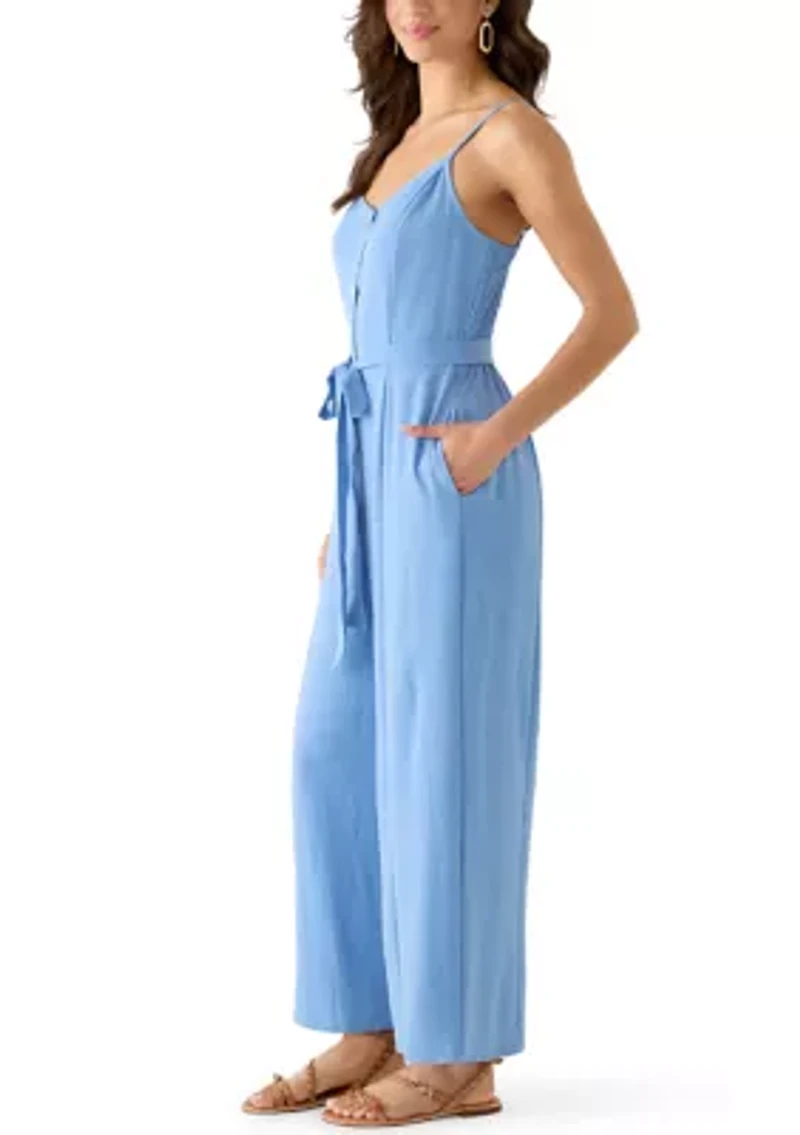 Women's Wide Leg Tie Front Jumpsuit