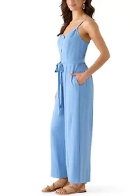 Women's Wide Leg Tie Front Jumpsuit
