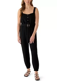 Women's Sleeveless Belted Jumpsuit