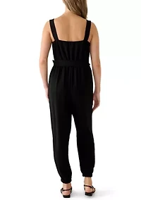 Women's Sleeveless Belted Jumpsuit