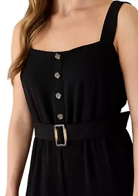 Women's Sleeveless Belted Jumpsuit