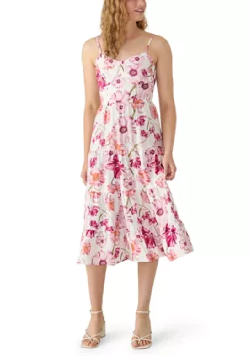 Women's Sleeveless Tiered Midi Dress