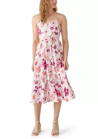 Women's Sleeveless Tiered Midi Dress