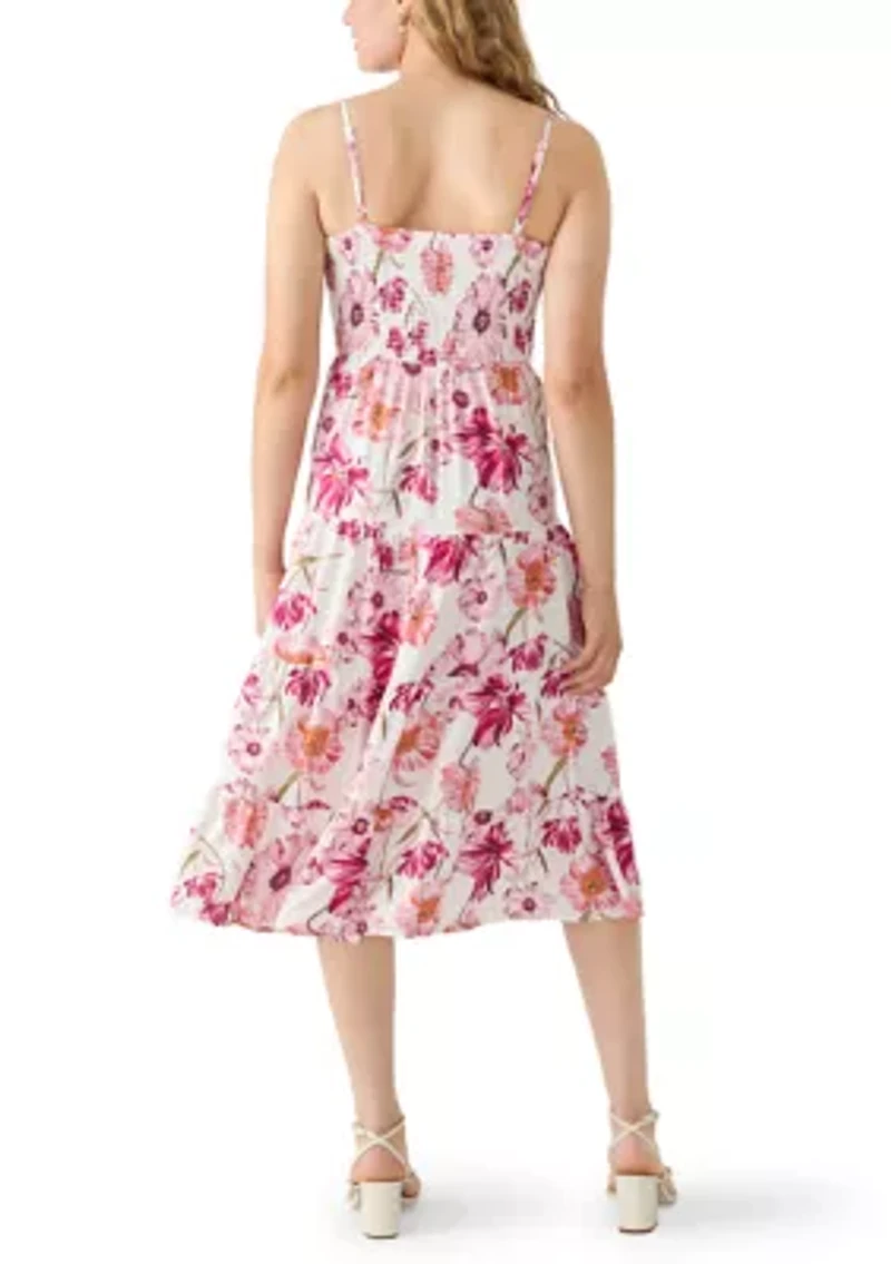 Women's Sleeveless Tiered Midi Dress