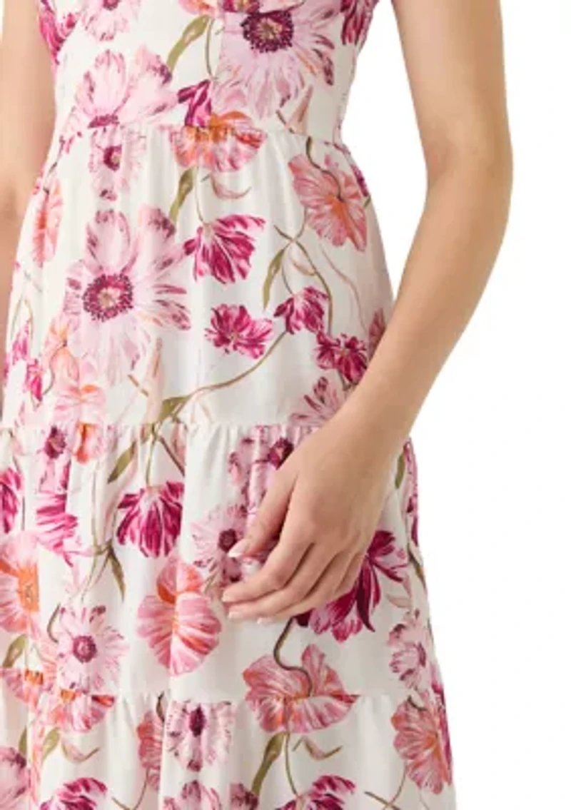 Women's Sleeveless Tiered Midi Dress