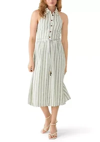 Women's Sleeveless Collared Shirtdress