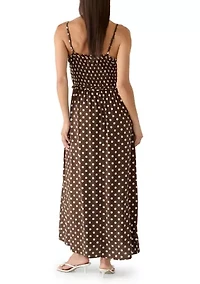 Women's Sleeveless Smock Bodice Midi Dress