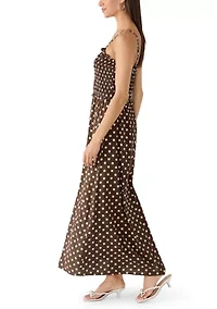 Women's Sleeveless Smock Bodice Midi Dress