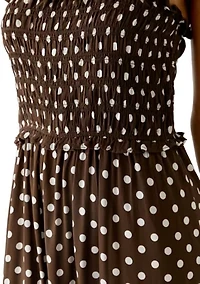 Women's Sleeveless Smock Bodice Midi Dress