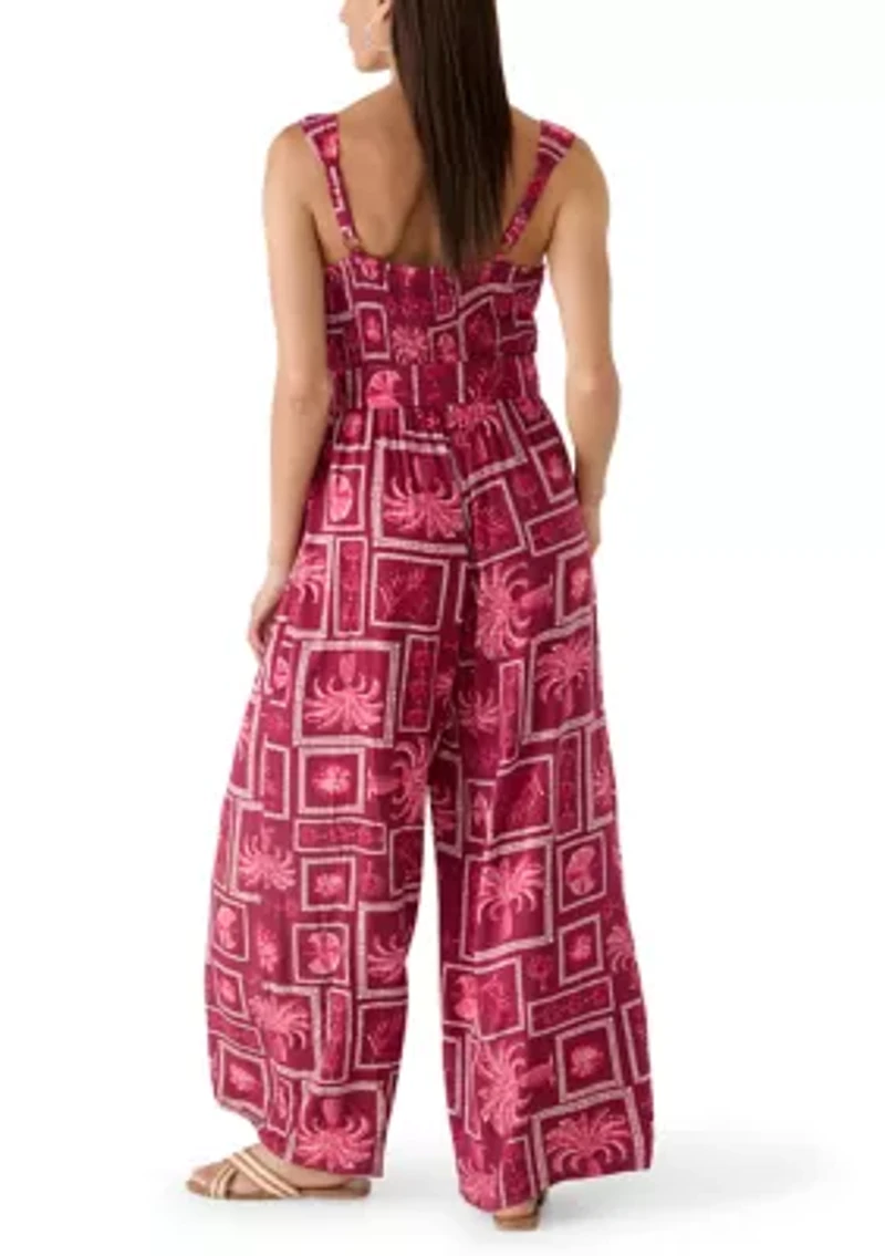 Women's Sleeveless Flare Belted Jumpsuit