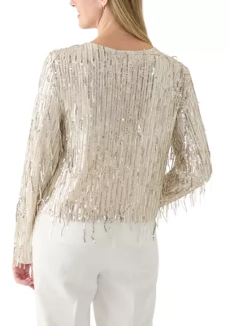 Women's Fringe Sequin Cardigan