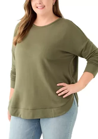 Plus Curved Hem Pullover
