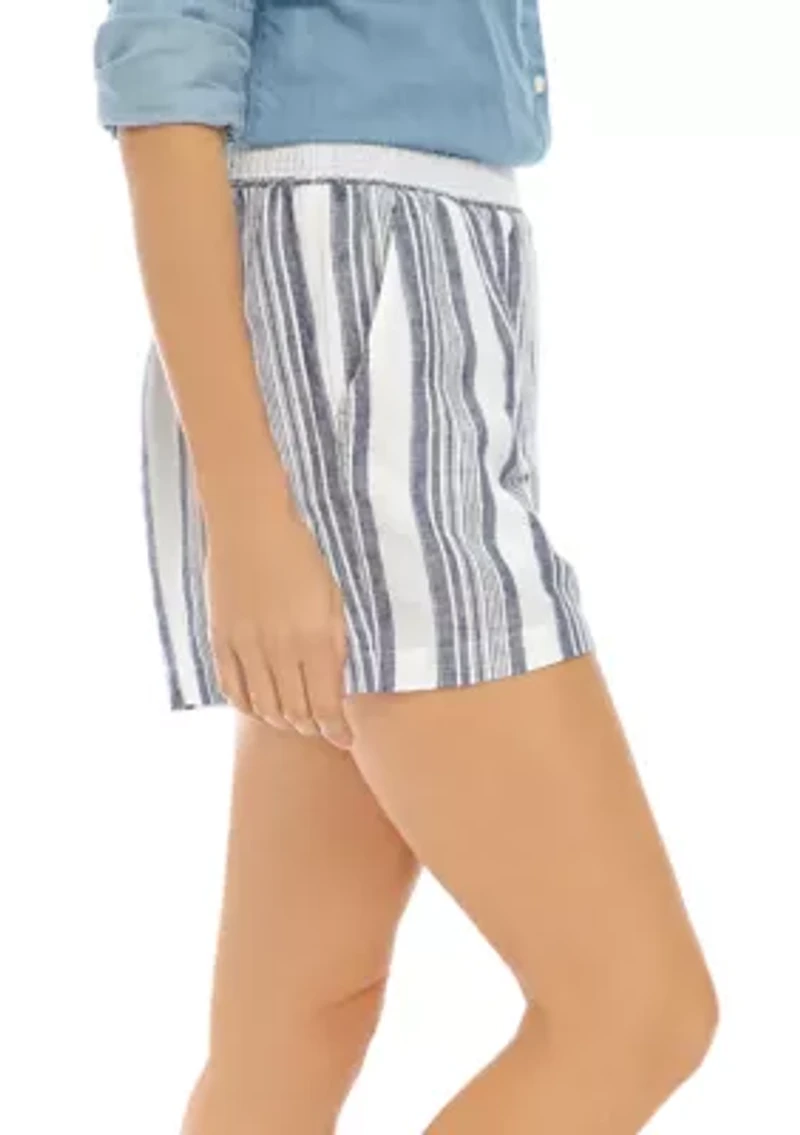 Petite Smocked Yarn Dye Soft Shorts