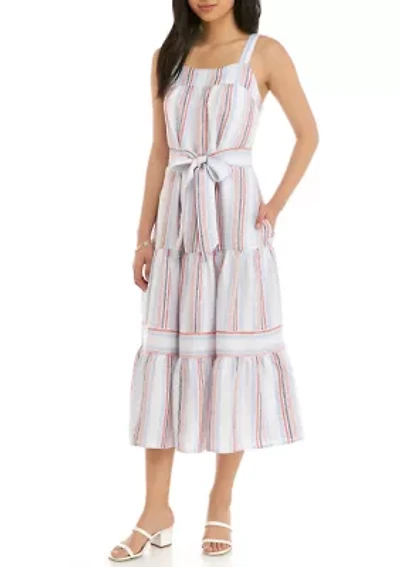 Petite Sleeveless Tiered Midi Dress