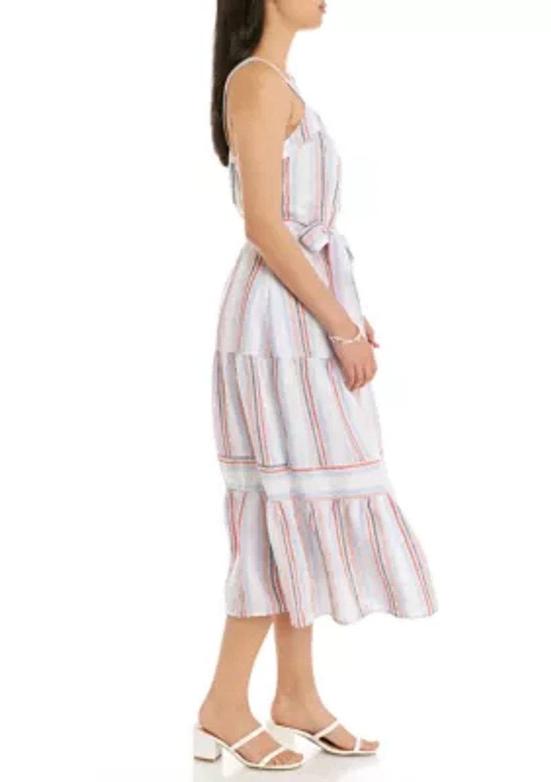 Petite Sleeveless Tiered Midi Dress