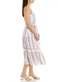 Petite Sleeveless Tiered Midi Dress