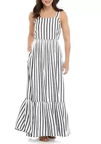 Petite Sleeveless Yarn Dyed Maxi Dress