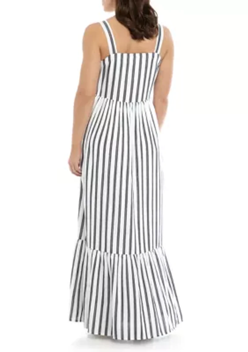 Petite Sleeveless Yarn Dyed Maxi Dress