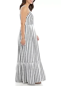 Petite Sleeveless Yarn Dyed Maxi Dress