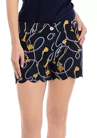 Petite Scallop Printed Shorts