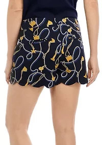 Petite Scallop Printed Shorts