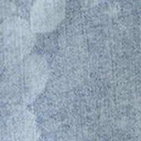 Women's Button Front Long Sleeve Printed Denim Shirt