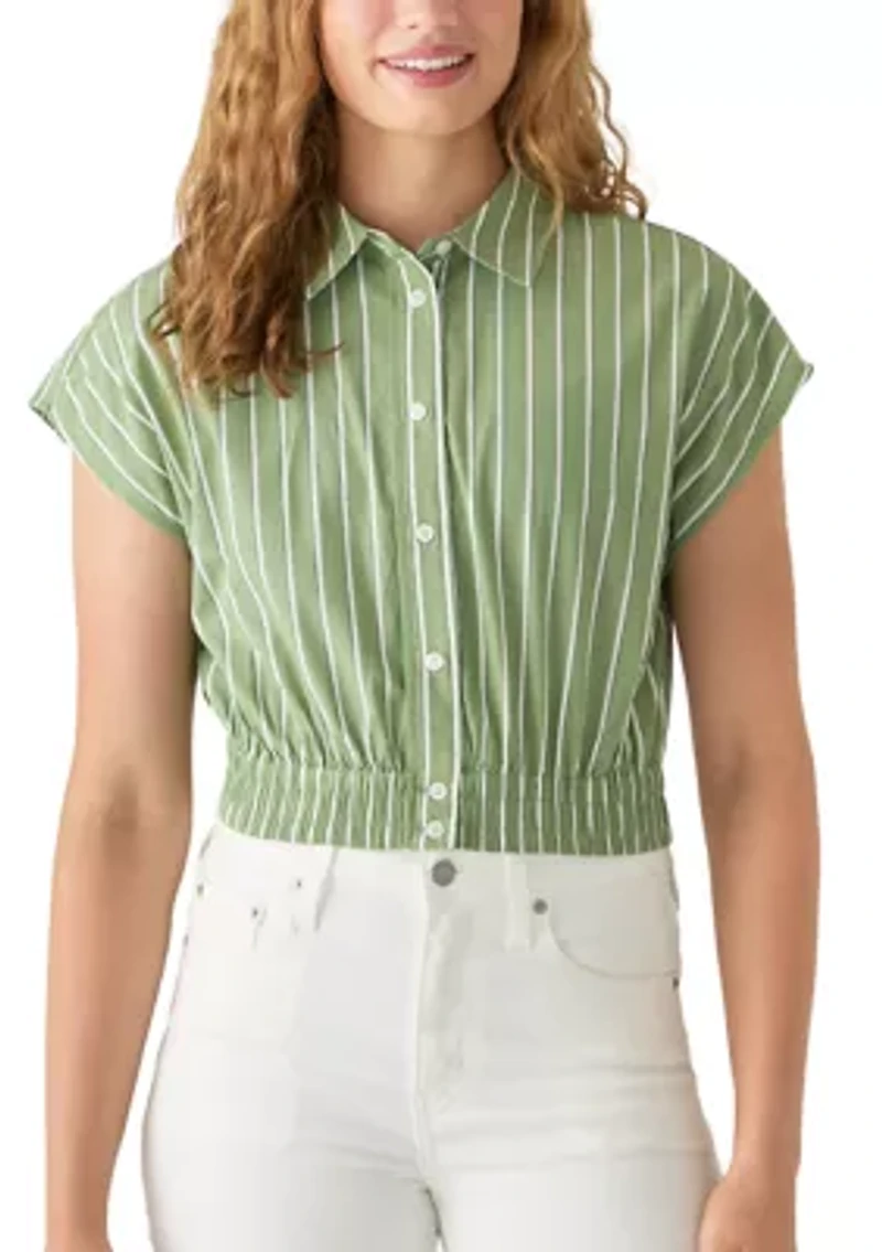 Women's Cropped Button Up Shirt