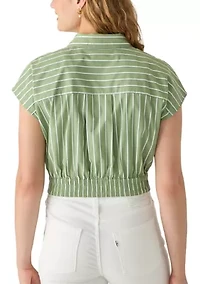 Women's Cropped Button Up Shirt