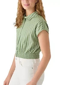 Women's Cropped Button Up Shirt