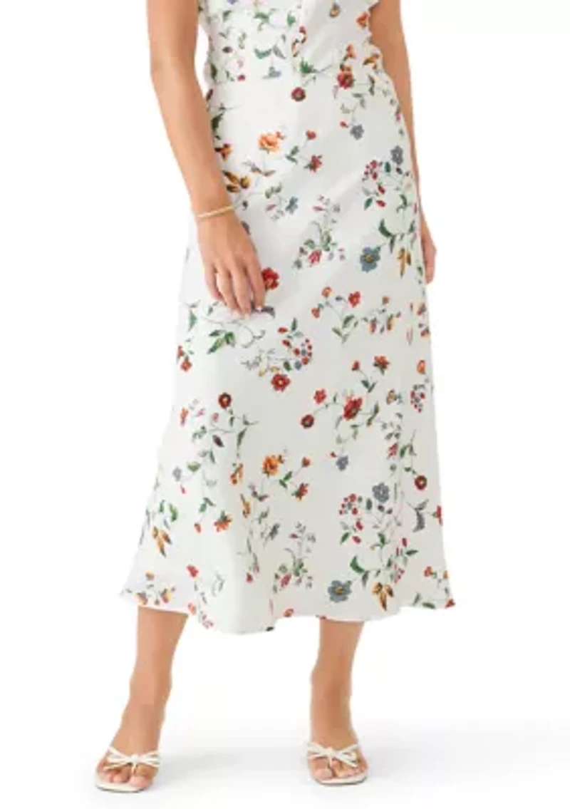 Women's Floral A-Line Midi Skirt