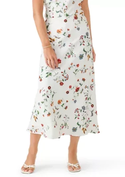 Women's Floral A-Line Midi Skirt
