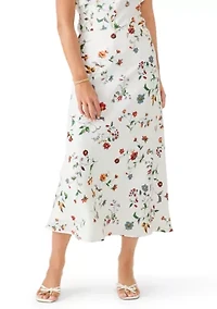 Women's Floral A-Line Midi Skirt