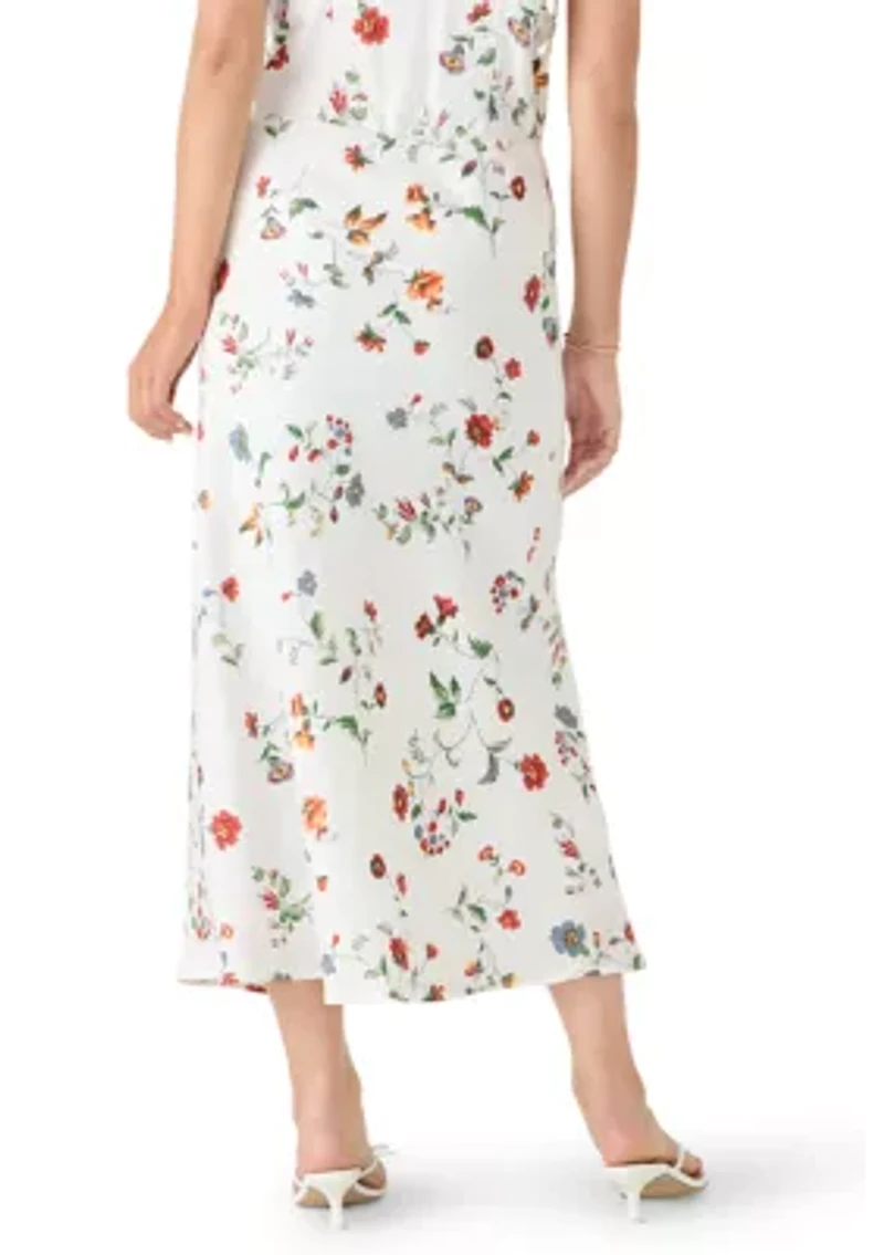 Women's Floral A-Line Midi Skirt