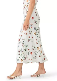 Women's Floral A-Line Midi Skirt