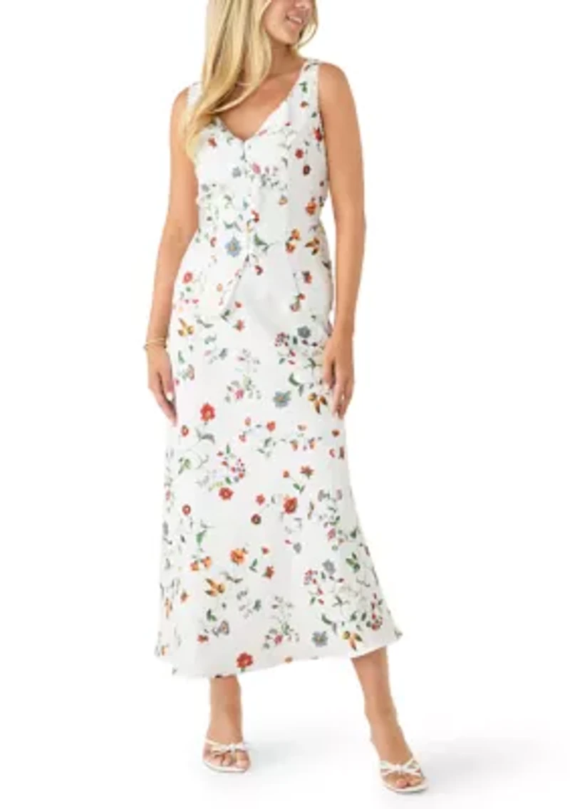 Women's Floral A-Line Midi Skirt