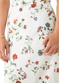 Women's Floral A-Line Midi Skirt