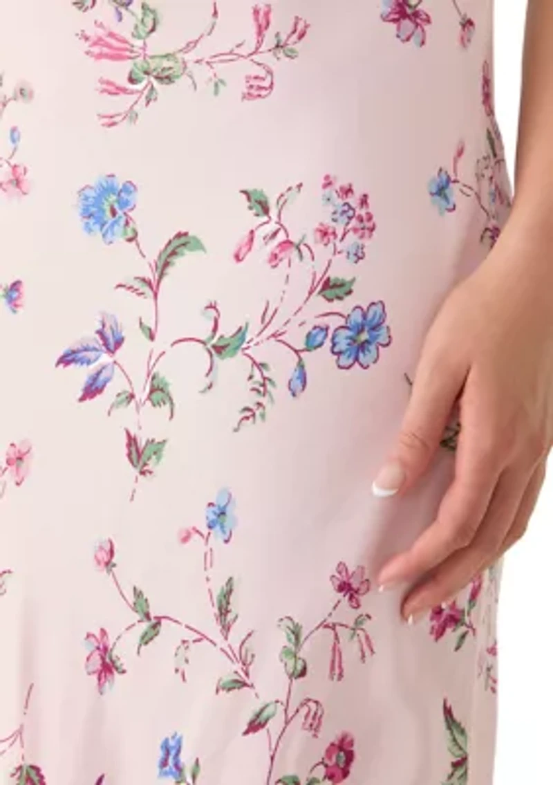 Women's Sleeveless Sweetheart Neck Floral Maxi Dress