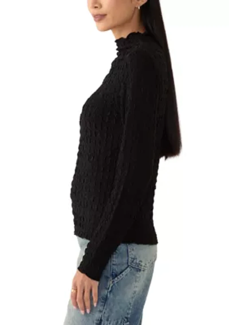 Women's Long Sleeve Mock Neck Novelty Sweater