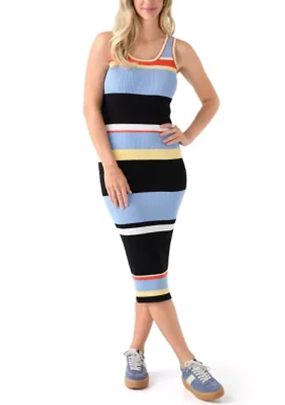 Women's Sleeveless Scoop Neck Fitted Midi Dress