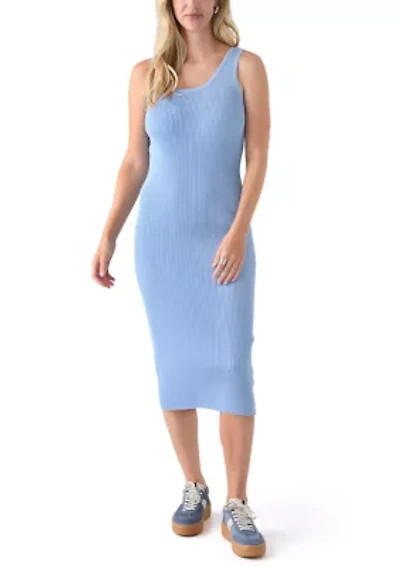 Women's Sleeveless Scoop Neck Fitted Midi Dress