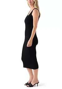 Women's Sleeveless Scoop Neck Fitted Midi Dress
