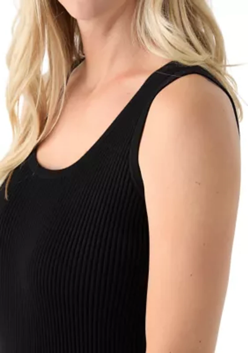 Women's Sleeveless Scoop Neck Fitted Midi Dress