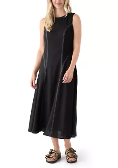 Women's Sleeveless Fit and Flare Midi Dress