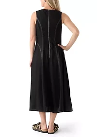 Women's Sleeveless Fit and Flare Midi Dress
