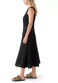 Women's Sleeveless Fit and Flare Midi Dress